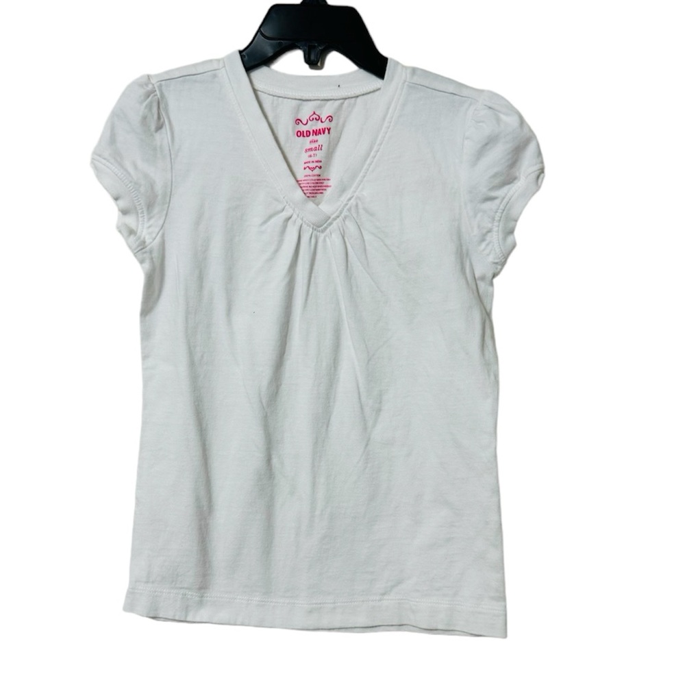 Old Navy Girls Size 6/7 White Short Sleeve Shirt
